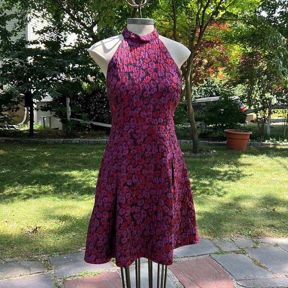 Guess metallic mock neck dress